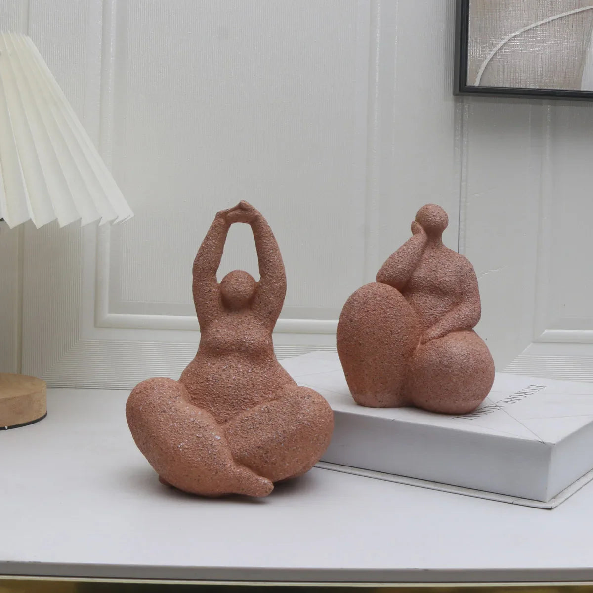 1pc, Sandstone Resin  Chubby Woman Statue  Handmade Sandstone Abstract Art Home Living Room Office Cabinet Tabletop Entryway Dec Lootquake LLC