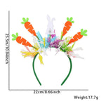 Easter Rabbit Headband with Colorful Egg Strip And Button Holiday Party Accessory Egg Chick Headdress for Easter Celebrations Lootquake LLC