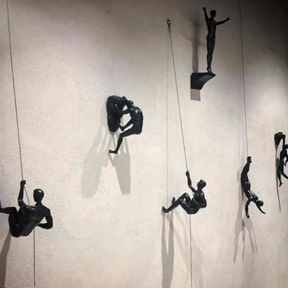 2024 Christmas Modern Simplicity Athlete Resin Sculpture Creative Climbing Man Wall Sculptures Hand-Finished For Wall Art Statue Lootquake LLC