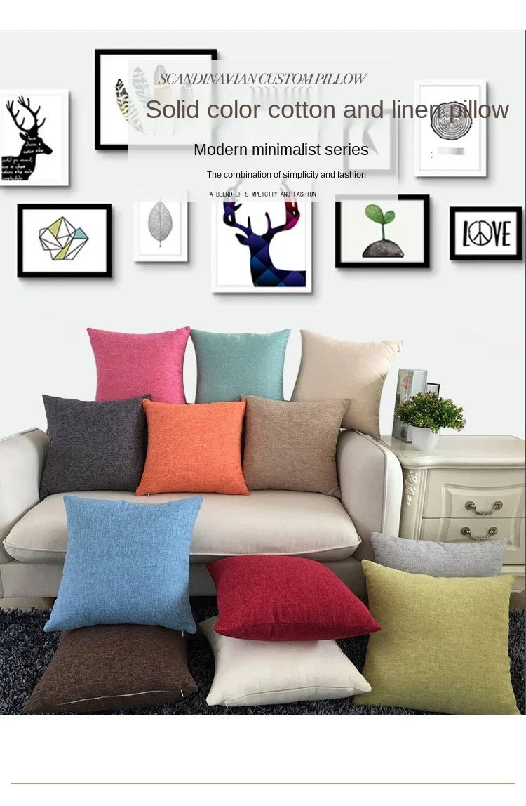 Solid Sofa Cushion Cover 30x50/40x40/45x45/40x60/50x50/55x55/60x60cm Decorative Throw Pillow Case For Car Seat Chair
