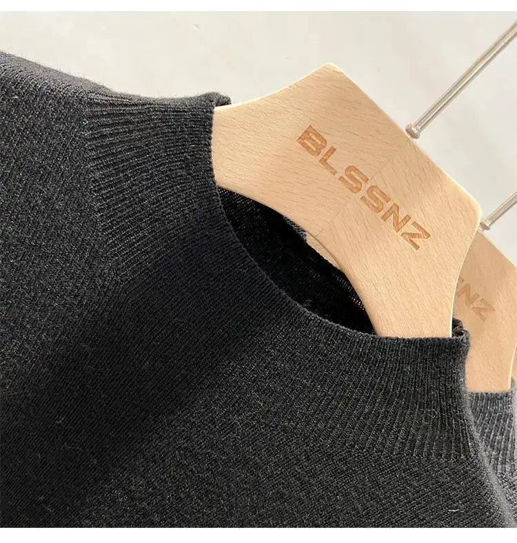 Half High Collar T-shirts Flying Sleeve Design Slim Knitted Sleeveless Top Women Simple Comfortable White T-shirts Summer 2025