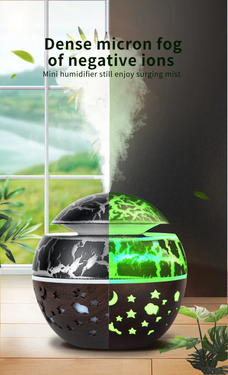 2024 Home Mushroom Head Bedroom Air Purifier USB Desktop Nebulizer Wood Texture Personalized Aromatherapy Machine Humidifier Lootquake LLC