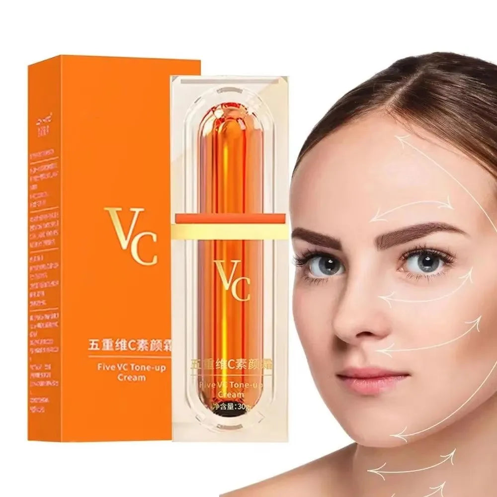 Vitamin C Face Cream Whitening Five VC Tone Up Cream Moisturizer Anti Aging Pimple Wrinkle Spots Remover Brightening Skin Care Lootquake LLC