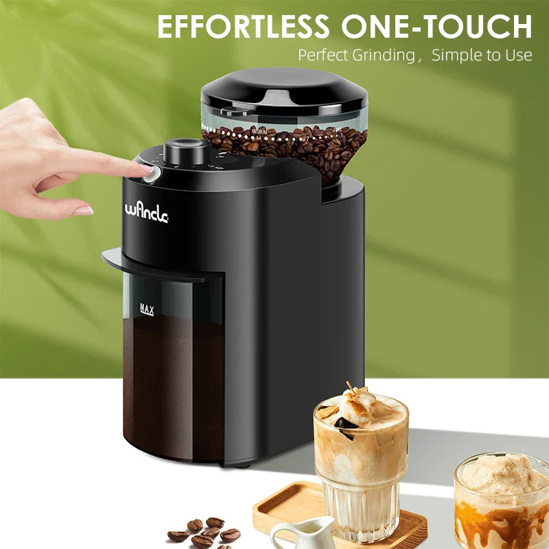 Wancle Electric Burr Coffee Grinder Adjustable Burr Mill Conical Coffee Bean Grinding with 28 Precise Grind Setting 220V/120V Pi-Mart