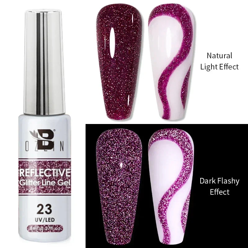5ML Gold Silver Metallic Liner Paint Gel Polish Chrome Mirror Metal Effect Super Bright French UV LED Semi Permanent Nail Gel Lootquake LLC