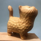 Cat Ornament Hand-carved Wooden Cat Statue Tiny Cute Cat Sculpture Miniature Creative Animal Figurine Desktop Lootquake LLC
