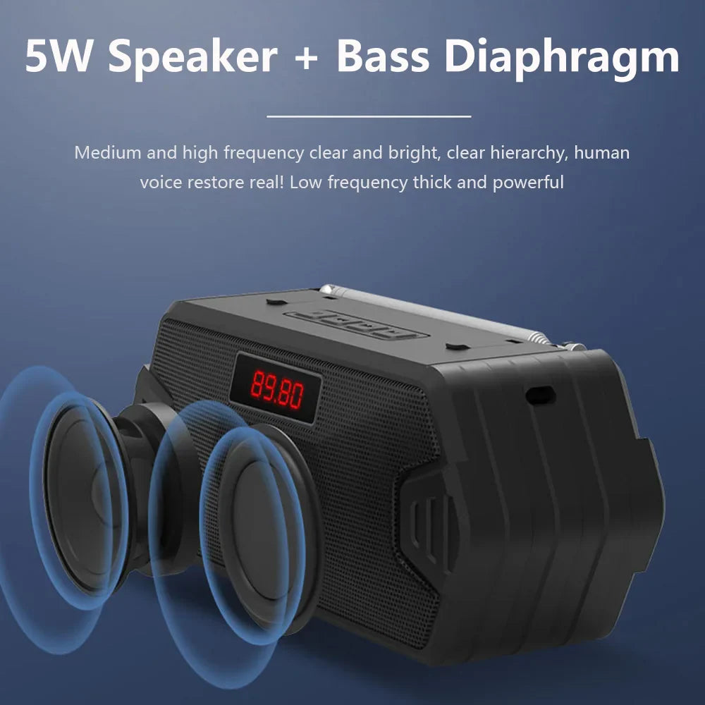 Portable Bluetooth Speaker Wireless Music Box With FM Radio Outdoor Subwoofer Loudspeaker Support TF Card USB Play FM Receiver Lootquake LLC