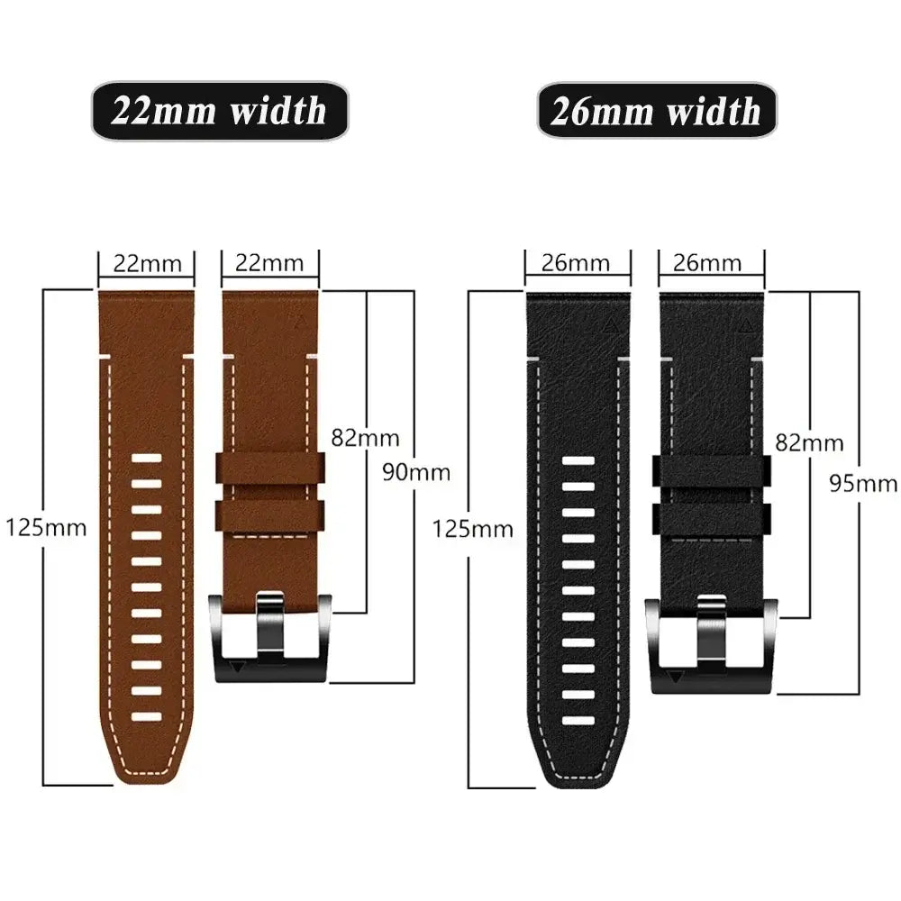 Garmin Leather Silicone QuickFit Band - Durable Stylish Strap - SJB-DIAMOND ELITES