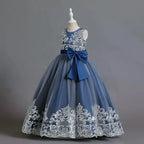 New Christmas Party Princess long dress children's dress children's gauze lace birthday party dinner ball big butterfly dress