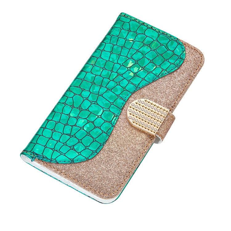 Glitter Leather Case For iPhone 11 12 13 14 Pro XR XS Max Alligator Flip Case Cover For iPhone SE Glitter Matching Texture Horizontal Flip Leather Case with Card Slots & Holder & Wallet Phone Accessories Stevvex