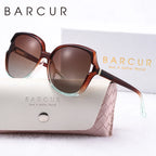 BARCUR Women’s Gradient Butterfly Frame Polarized Fashionable Sunglasses – Trendy Elegant Large PC Elliptical Design with UV400 Protection for Summer Travel Beach Shopping & Summer Style – White Gift Box Included Stevvex
