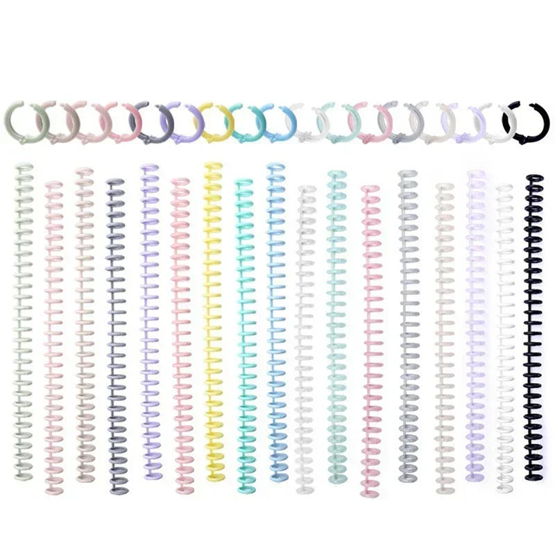 5pcs Loose-leaf Binding Ring Spring Spiral Rings Plastic Binder Strip 30 Holes For A4 Paper Notebook Stationery Office Supplies Lootquake LLC