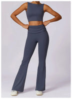 Elevate Activewear: Seamless Leggings & Top Set THRIXINE