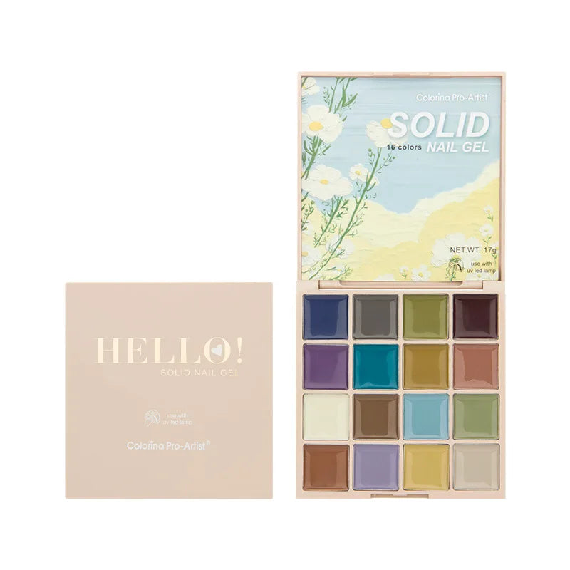 16 Color Cream Nail Gel Polish Solid Nail Gel Palette Mud Painting  Nail Art Design Soak Off UV Gel Varnish Gel Lacquer