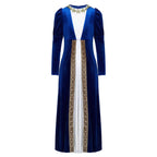 Girls Velvet Medieval Princess Dress Long Sleeve Renaissance Retro Robe Ancient Roman Long Dress for Halloween Carnival Party