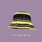 Handmade Knitted Bucket Hat - Cotton Boho Print - All-Season Stretchy Fit