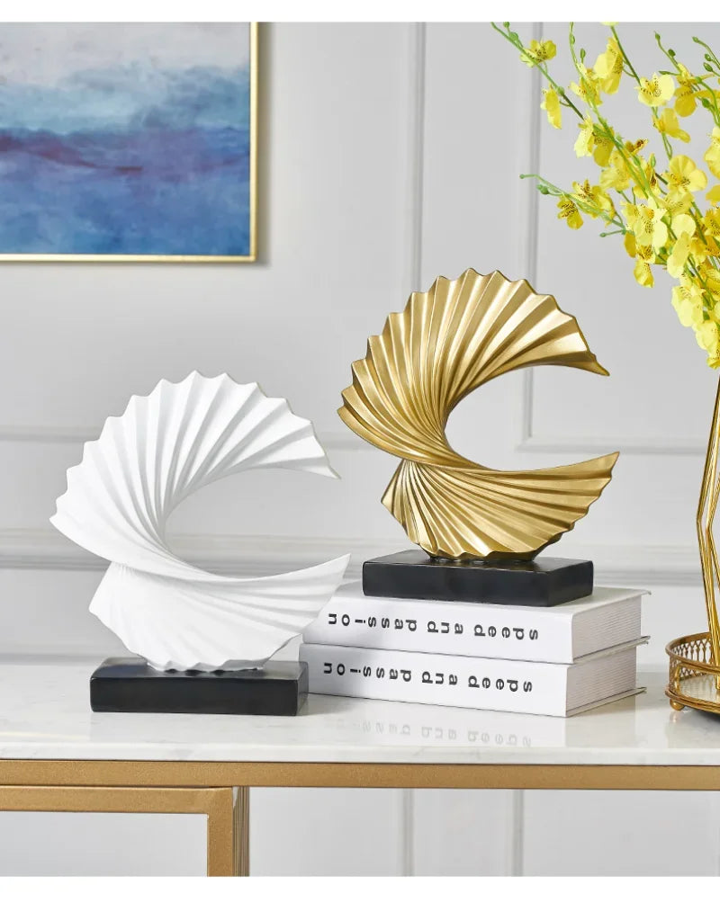 Modern Decor Abstract Sculpture Resin Sculptur Art Golden Statue Living Room Home Decoration Office Desk Decoration Accessories Lootquake LLC