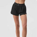 Outdoor Running Anti-Shine Sports Shorts Letter High Waisted Webbing Yoga Fitness Quick Dry Shorts