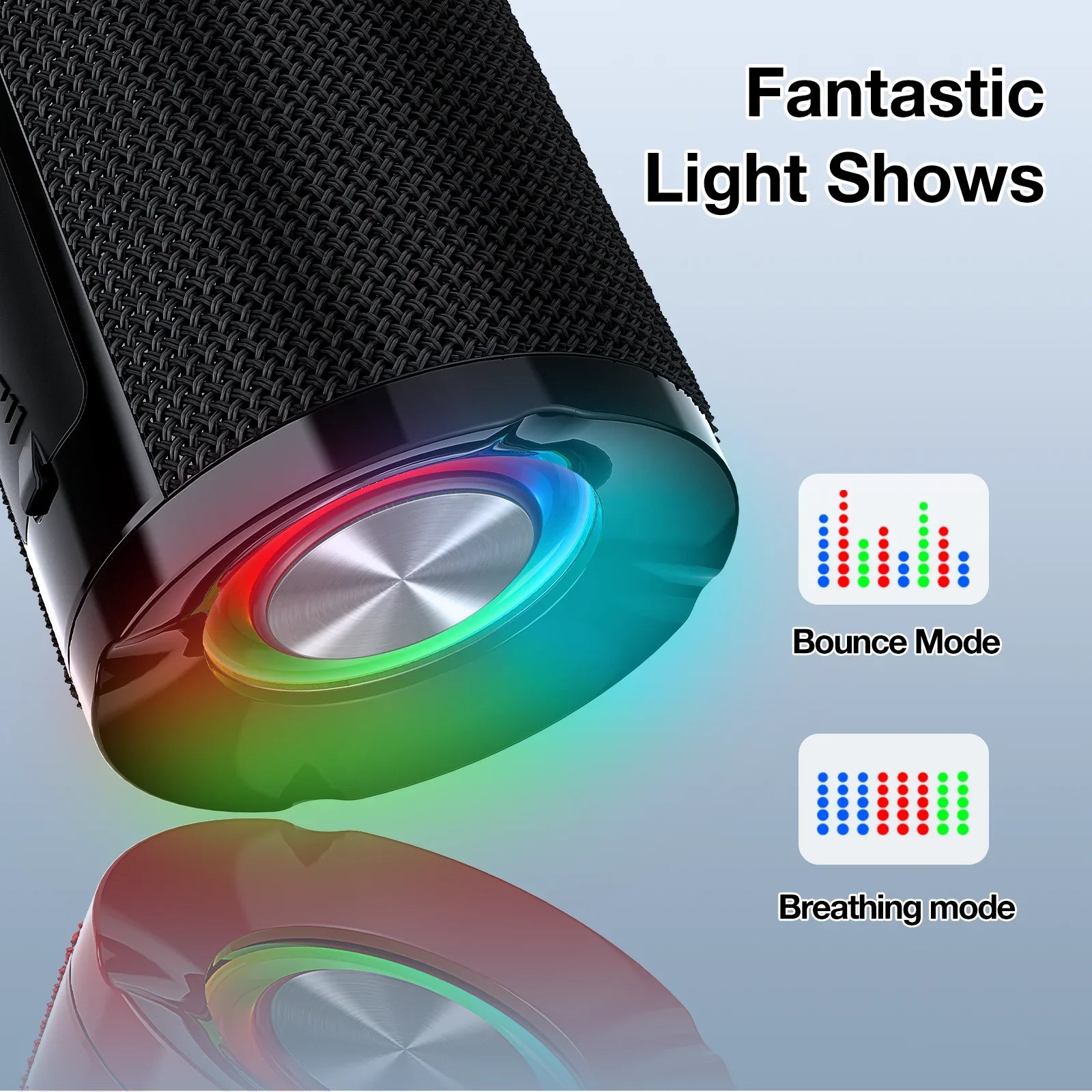 1HORA Bluetooth Speaker Portable Outdoor Portable Wireless Speaker with 2 RGB Light Modes 4 Hours Playtime 2400mAh Type C Charg Lootquake LLC