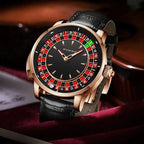 Pindu Player Gambling Series Men's Watch European Roulette Poker Game Fully Automatic Mechanical Sports Design Party Watch