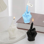 Middle Finger Shaped Model Scented Candle Funny Candle Statues Desk Decoration Hand Gesture Candle for Home Bedroom Supplies