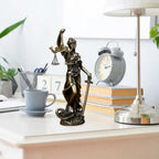 Imitation Copper Sculpture Of The Goddess Of Justice Classroom Desk Resin Ornaments Statue Of The Goddess Of Justice For Teacher
