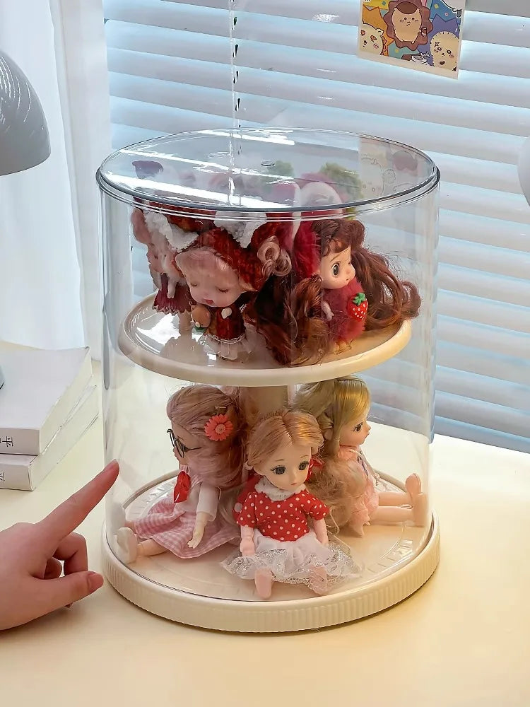 Labubu Rotating Display Box, Transparent Acrylic, Plush Doll Hand-Made Dust-Proof Labubu Pendant Storage Box. Lootquake LLC
