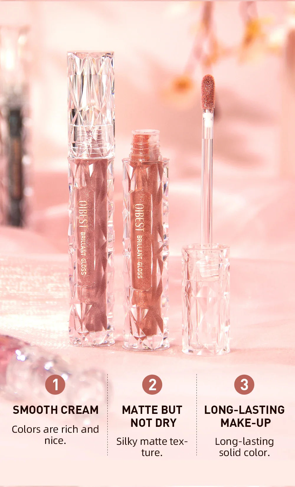 QIBEST Waterproof Diamond Shimmer Glitter Lipgloss Matte Liquid Lipstick Shiny Pearl Lip Glaze Long Lasting LipTint Women Makeup Lootquake LLC