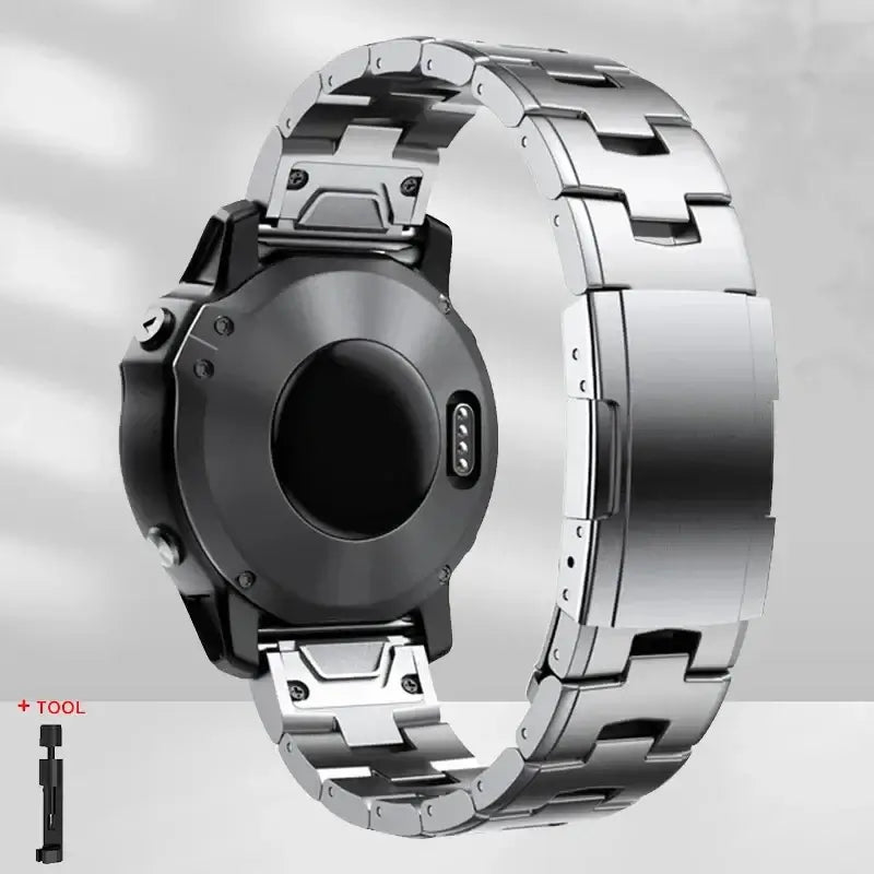 Garmin Steel Band - Modern QuickFit Design Strap BandsCo Straps
