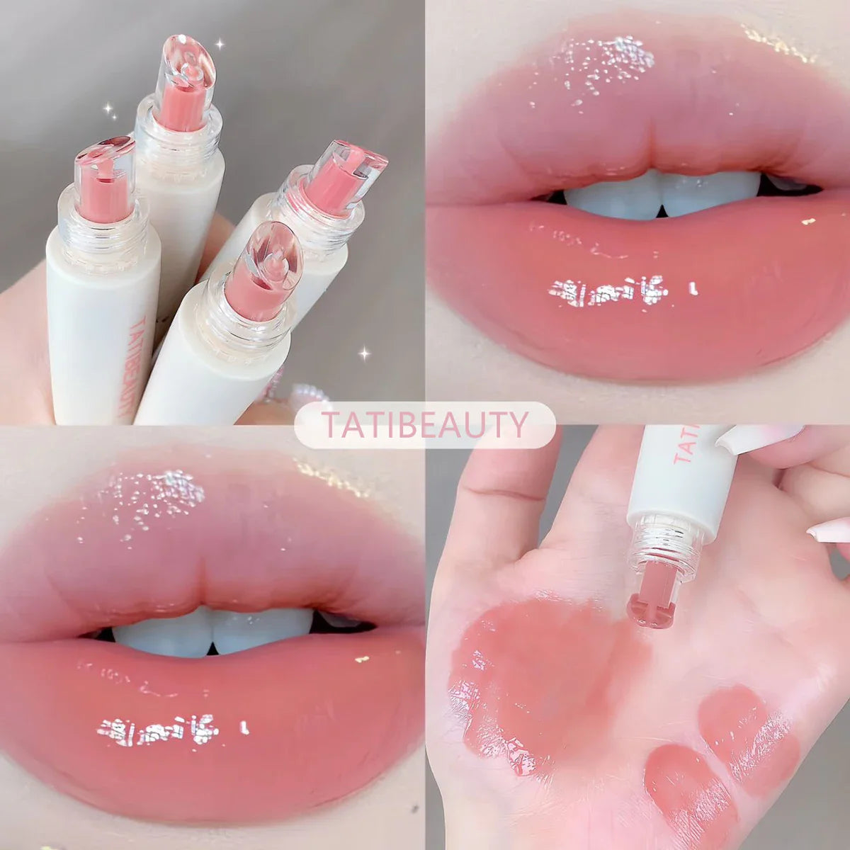 TATIBEAUTY Lip Jelly Essence Hydrating Lipstick Lip Gloss Lip Gloss Mirror Lip Gloss Lipstick Tender Pink Student Makeup Lootquake LLC