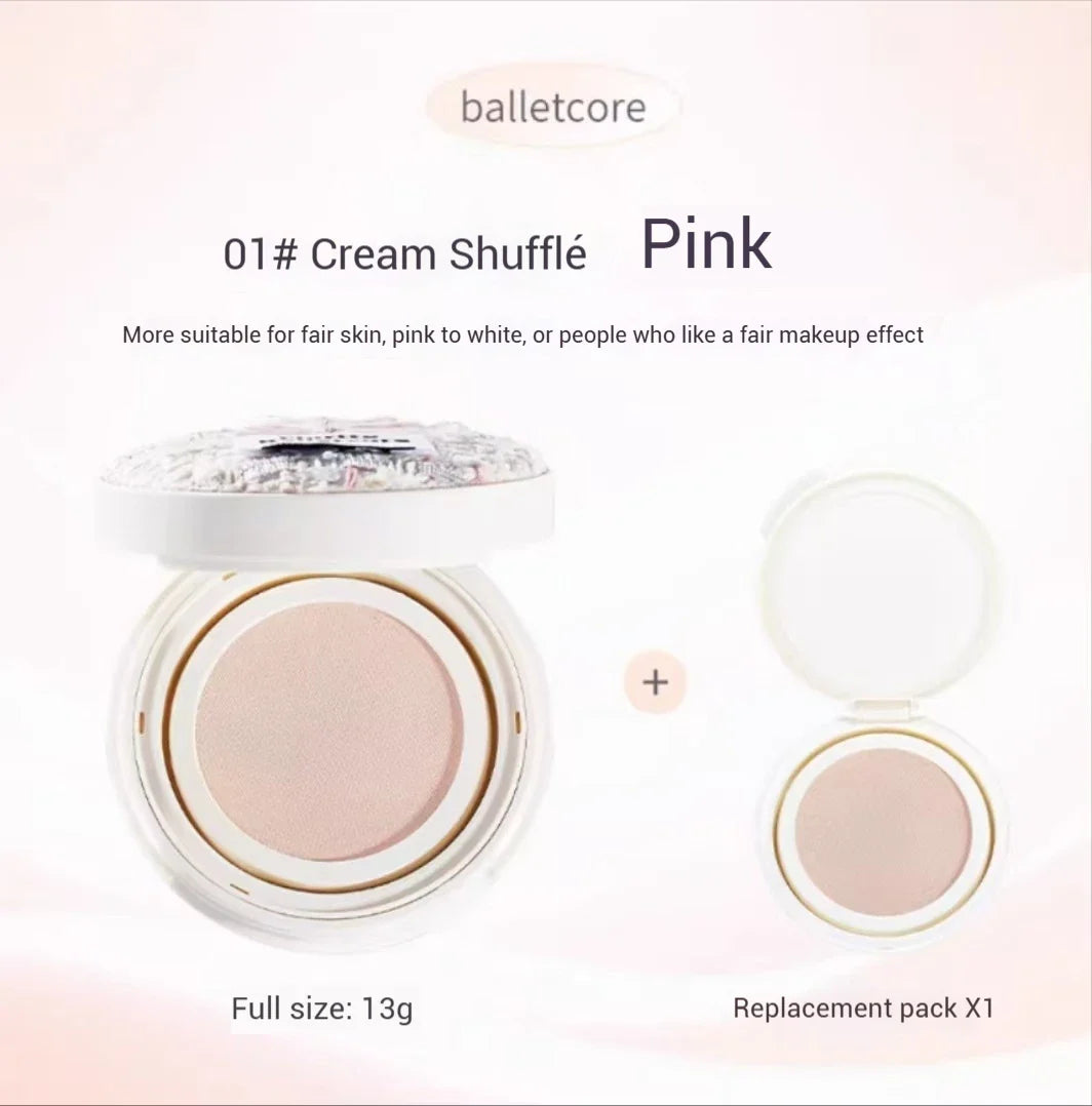 FLORTTE Air Cushion Concealer Coverage Moisturizing Long-Lasting Foundation Base Makeup Cream for Dry Skin Oil Control