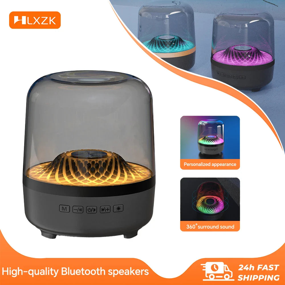 Portable Bluetooth 5.3 Breathing Lamp Speakers 3D Hi-Fi  Audio Subwoofer Outdoor Loudspeaker Music Surround Bass Box Speaker Lootquake LLC