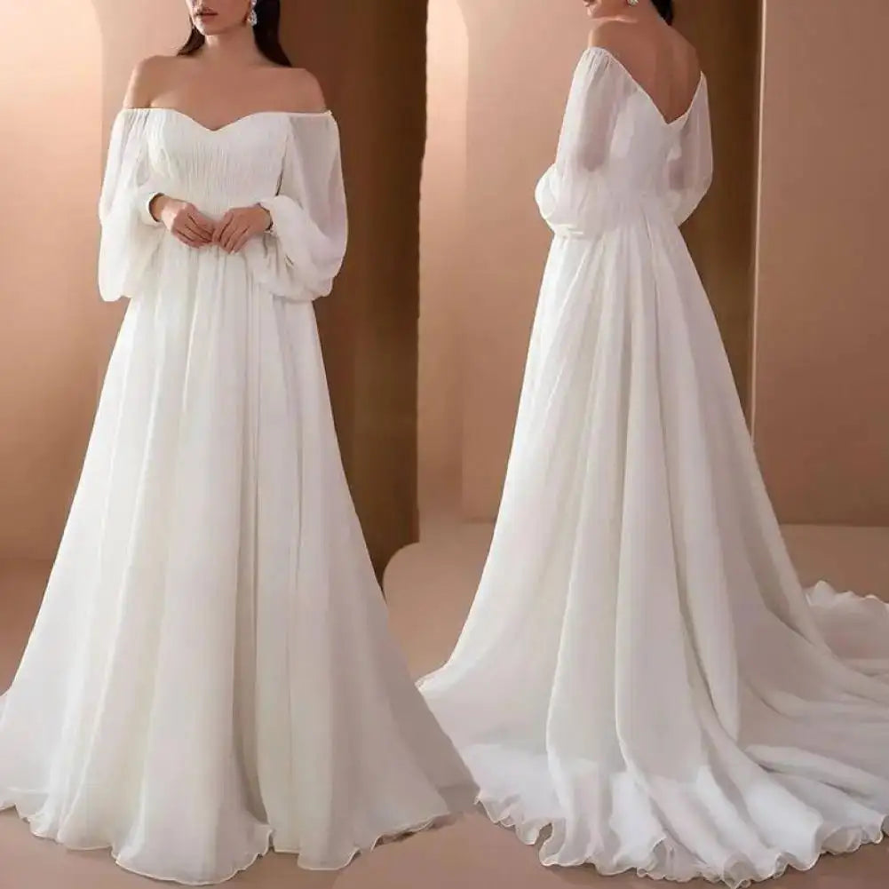 Party Dress Breathable Maxi Dress Lightweight Slim  Sexy White Elegant long Dress