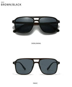 SO&EI Fashion Double Bridges Square Rivets Women Sunglasses Retro Men Gradient Shades UV400 Sun Glasses