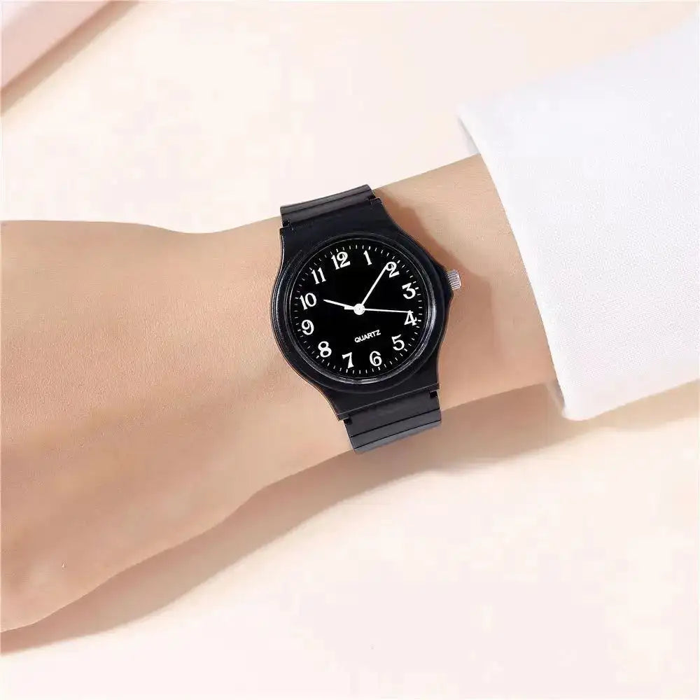 YIKAZE Exam Watch Silicone Strap Simple Women Watch Student Ladies Quartz Wristwatch Waterproof Round Small Dial for Women
