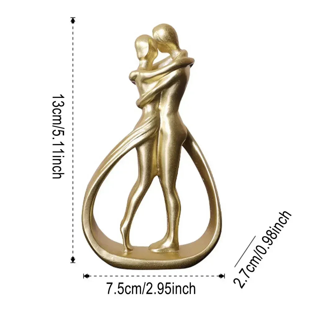 Contemporary Embrace Sculpture: Stylish Abstract Art Piece for Elegant Living Room & Home Decor Lootquake LLC