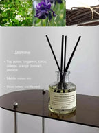 50ml Aromatherapy Essential Oil Flameless Freesia Jasmine Fragrance Oil with Reed Diffuser Stick Home Room Air Freshener Decor Lootquake LLC