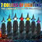 367A Halloween Decorations Outdoor Large Light Up Holding Hands Screaming Witches Scary Decor for Home Outside Yard Lawn