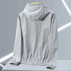 2023 Summer Men's Windbreaker Big Size Sun Protection Clothing Korean Style Ultra-thin Streetwear Zipper Hooded Jackets Man