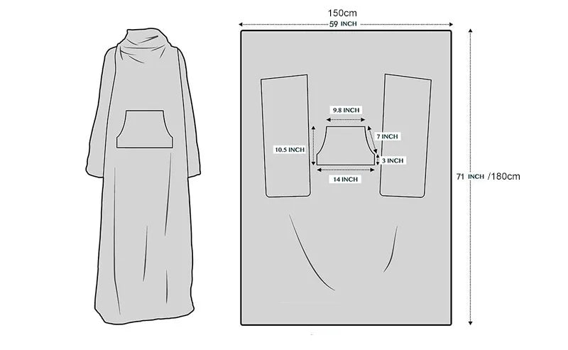 Home Wearable Adult Blanket Large Pocket Multifunctional Lazy Sleeve Blanket Antistatic Flannel Blanket TV Sofa Blanket Lootquake LLC
