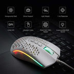 Redragon M808 Storm Lightweight RGB LED USB Gaming Mouse 12,400 DPI Optical Sensor 7 Programmable Buttons Precise Regist Lootquake LLC