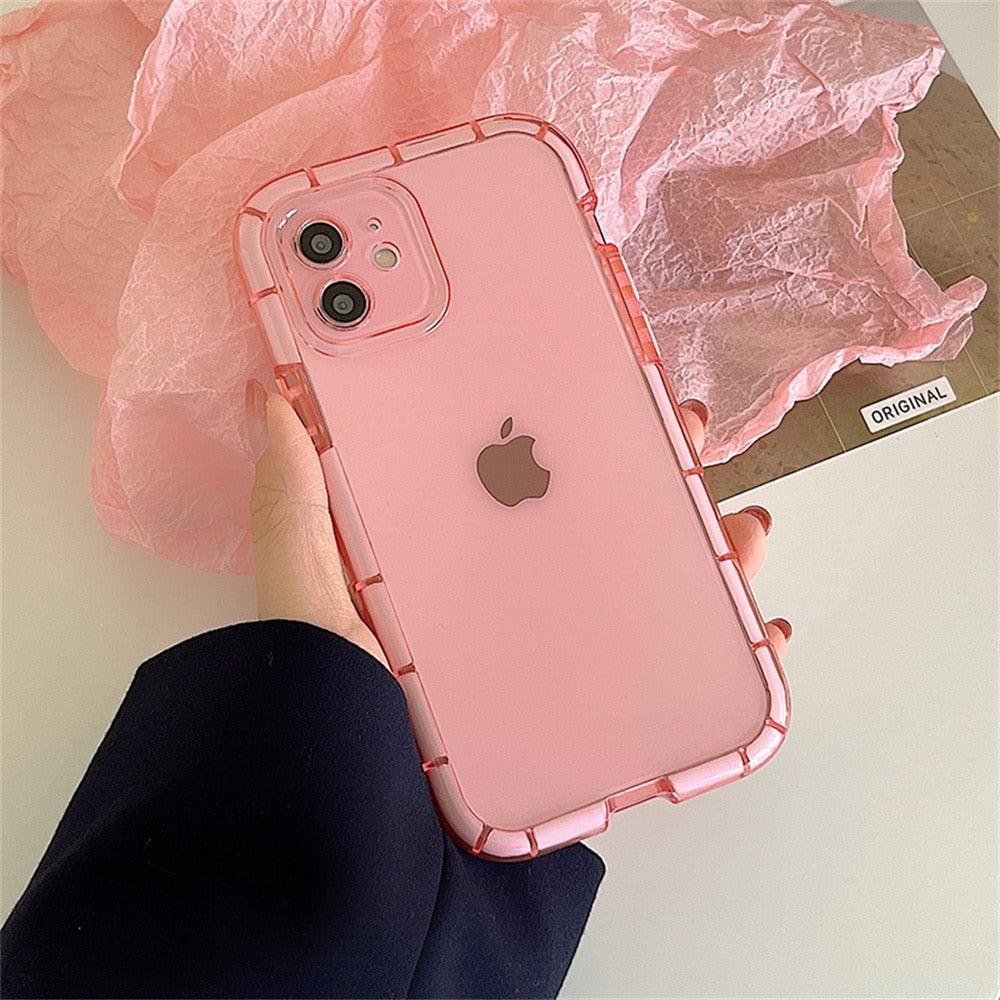 Luminous Shockproof Bumper Phone Case For iPhone 11 14 Pro Max 12 11 13 Pro Max X XR XS Max Transparent Back Cover  Full Bumper Case Strong Classic Phone Case Stevvex