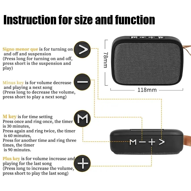 Portable Speakers Outdoor Bluetooth 5.0 Mini Oxford Loudspeaker Wireless Column 3D Stereo Music Player Surround Hifi sound Box Lootquake LLC
