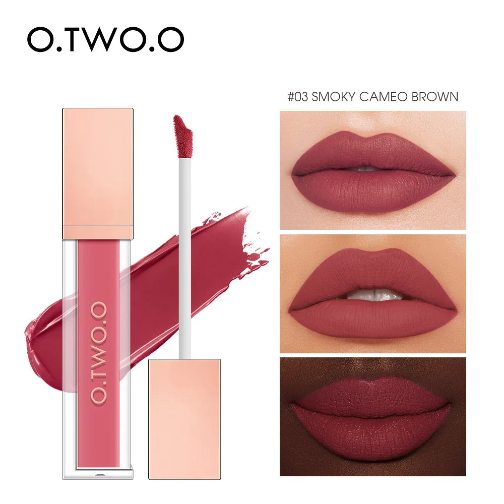 O.TWO.O 12 Color Liquid Lipstick Matte Finish Sexy Silky Lip Gloss Waterproof Kiss-proof Lasting Lip Glaze Lip Tint Cosmetics Lootquake LLC