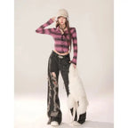High Waist Ripped Women's Black Jeans Hip-hop Style Fashion Vintage Streetwear Y2K Wide Leg Jean 2024 Trouser Baggy Denim Pants