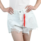 3pcs Women's High Waist Denim Shorts 2025 Summer Black Blue White Hot Pants Ripped Jeans Shorts Woman Short Trousers Streetwear