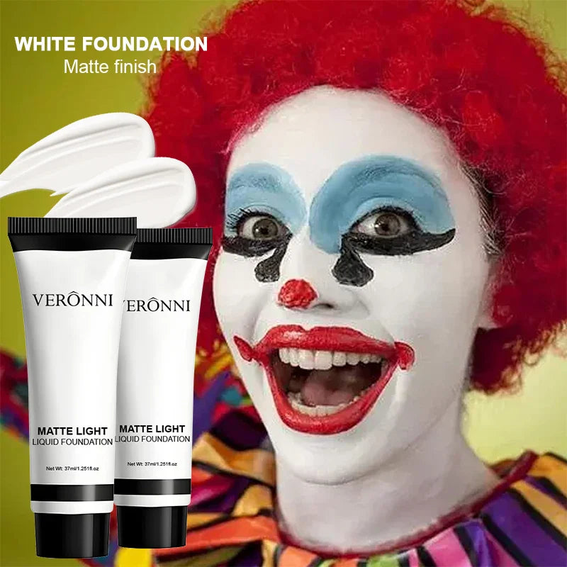 White Liquid Foundation - Full Coverage, Oil Control & Long Lasting, for Stage Makeup, Halloween, Cosplay Makeup (37ml) Lootquake LLC