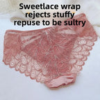 Plus Size Silk Shorts Sexy Lady Lace Hollow Breathable Satin Panties Women