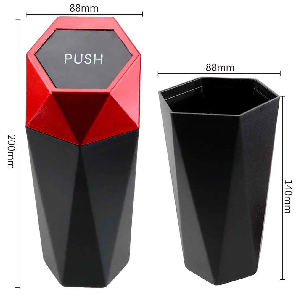 Car Trash Can Mini Garbage Bin Portable Car Dustbin with Lid Leak-proof Auto Trash Bin for Automotive Car Home Bedroom Office Lootquake LLC