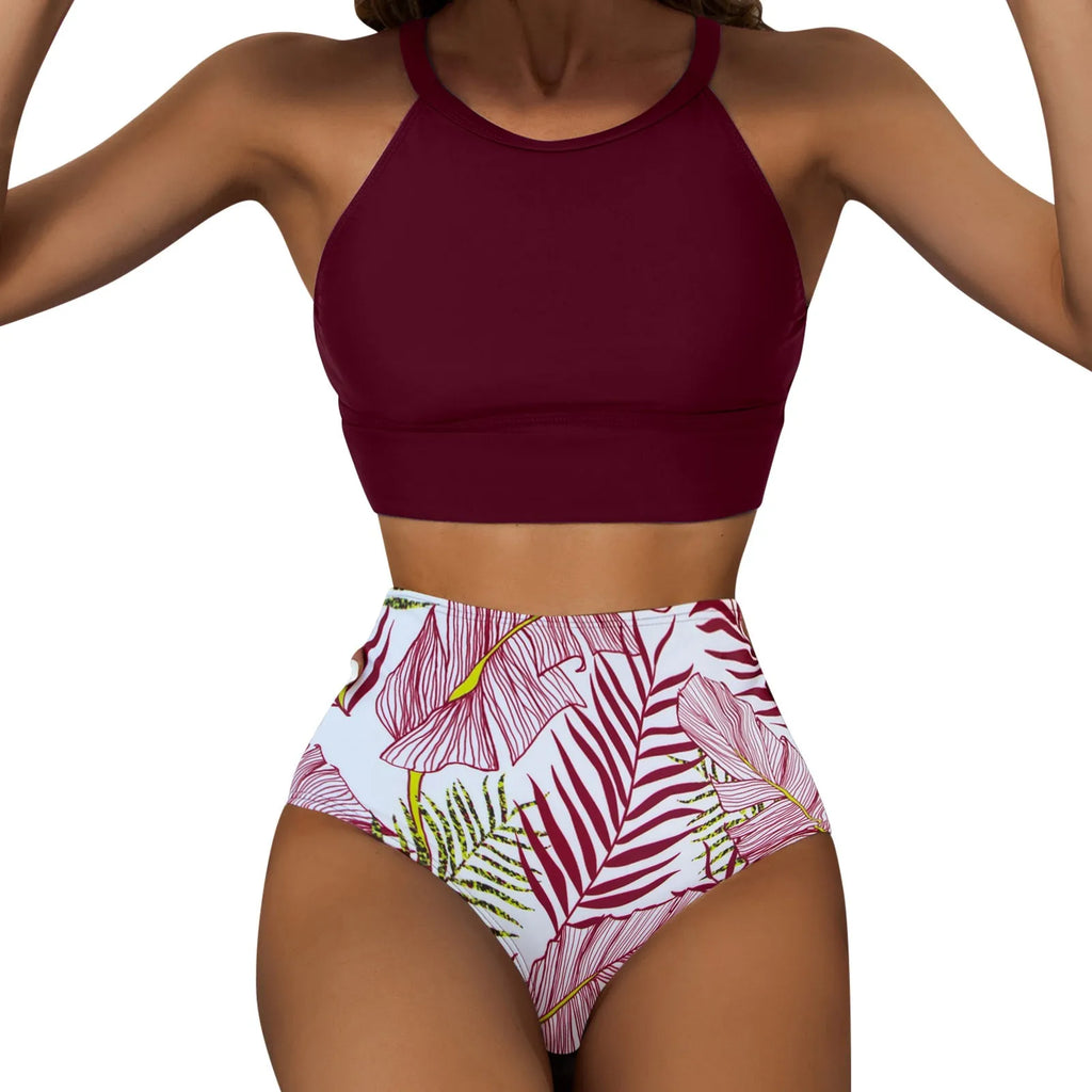 Leopard Luxe: High Waist Bikini Set